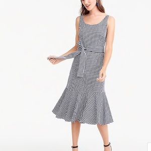NWOT J. Crew Gingham Ruffle Hem Dress Size 4